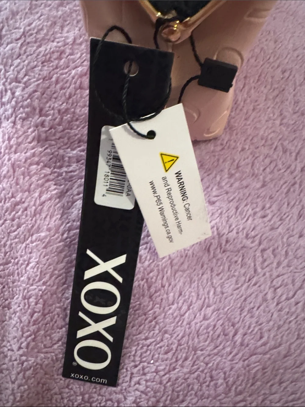 XOXO Blush Embossed Kiss-Lock Coin Purse with Gold Hardware